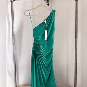 House of Harlow 1960 Green One-Shoulder Maxi Dress
